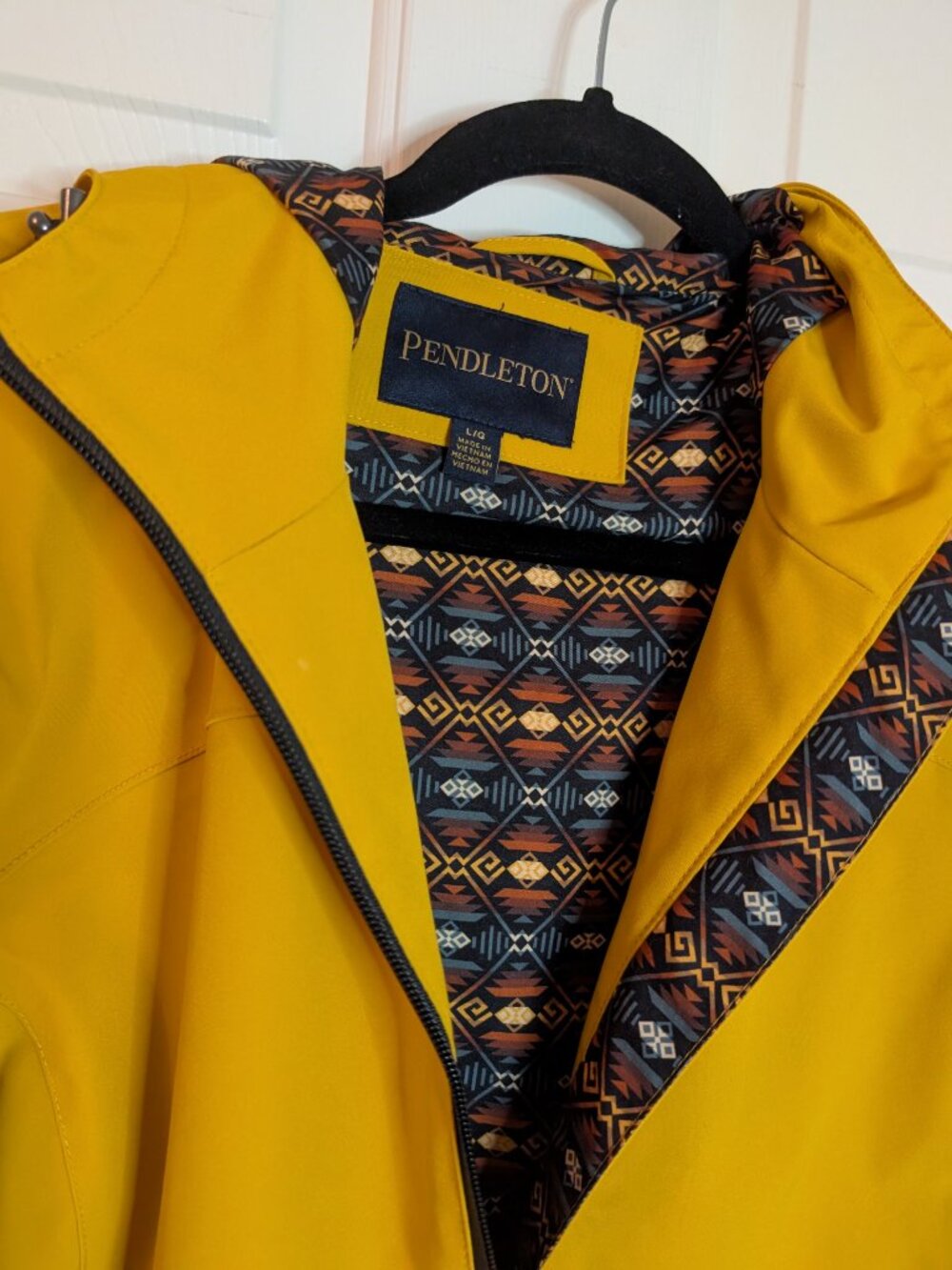 Womens Pendleton Rain Trail Jacket Zipper Goldenrod Yellow & Aztec- Large - Picture 2 of 9